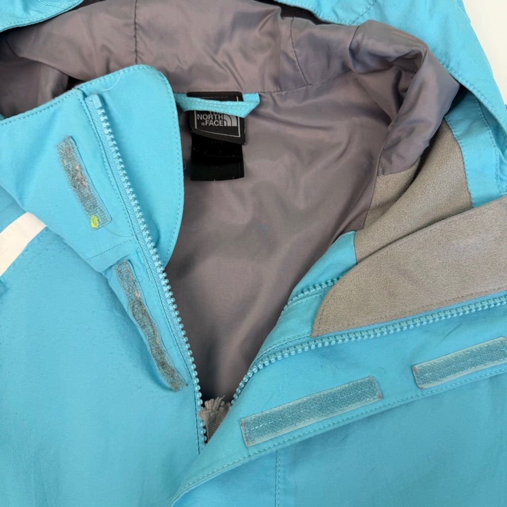 The North Face Girls S Hyvent Tri-Climate Jacket Aqua Blue White Full Zip Hooded - Picture 9 of 14